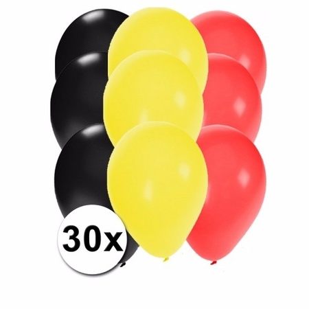 30x Ballonnen in Belgische kleuren