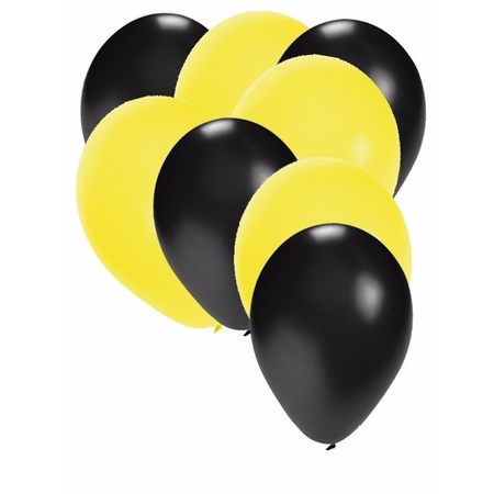 30x balloons black and yellow
