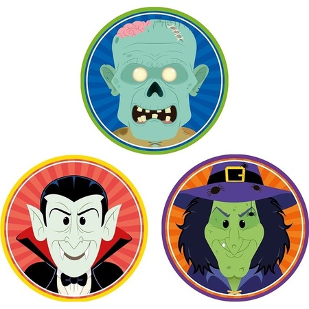 30x Halloween onderzetters vampier/heks/zombie