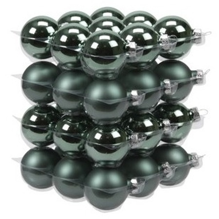 88x stuks glazen kerstballen emerald groen 4, 6 en 8 cm mat/glans