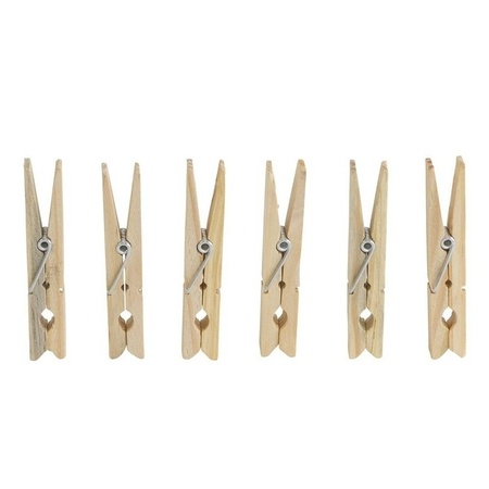 36x Wasknijpers / wasgoedknijpers van hout met metalen veer 