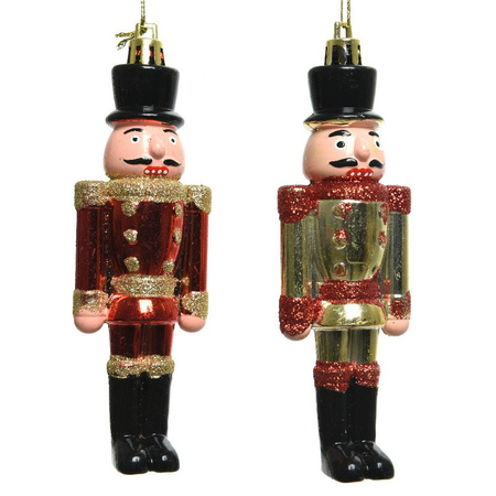 3x Kerstboomhangers notenkrakers poppetjes/soldaten groen 9 cm 