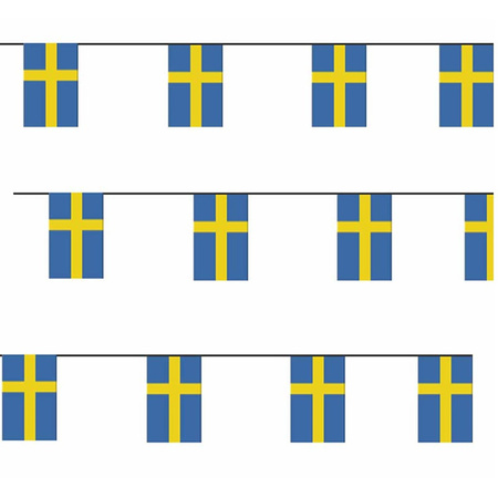 3x Papieren slinger Zweden 4 meter landen decoratie