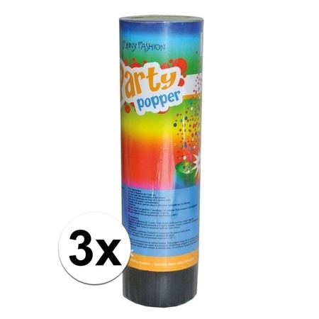 3x Party popper confetti 15 cm