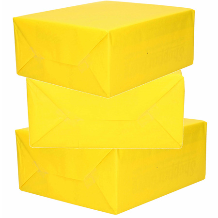 3x Rollen kraft inpakpapier geel 200 x 70 cm