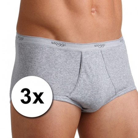 3x Sloggi For Men Basic Maxi Slip grey