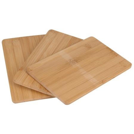 3x Snijplanken/broodplanken bamboe hout rechthoek 22 cm