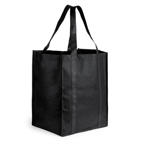 3x stuks boodschappen tassen/shoppers zwart 38 cm