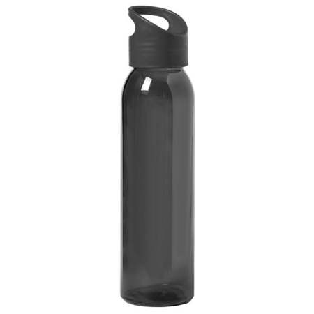 3x Stuks glazen waterfles/drinkfles zwart transparant met schroefdop met handvat 470 ml