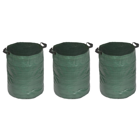 3x stuks groene tuinafvalzakken opvouwbaar 120 liter