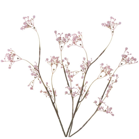 3x stuks kunstbloemen Gipskruid/Gypsophila takken roze 66 cm