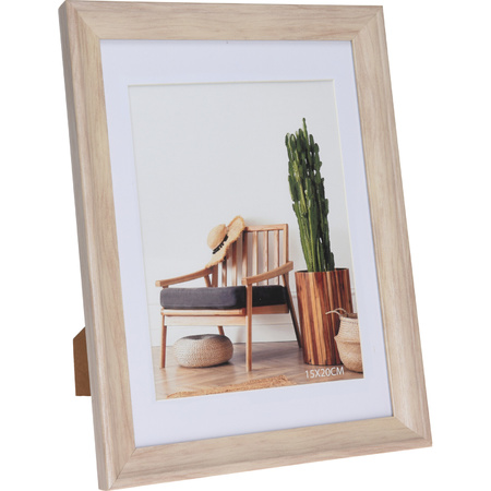 3x stuks kunststof fotolijst hout look geschikt voor een foto van 15 x 20 cm