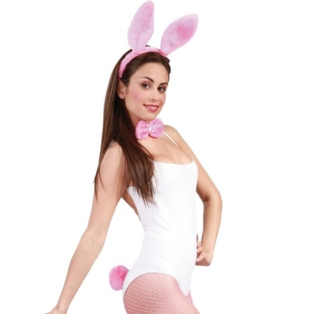 3x stuks roze bunny/konijnen verkleedsetje voor dames