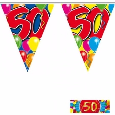 3x vlaggenlijn 50 jaar met gratis sticker