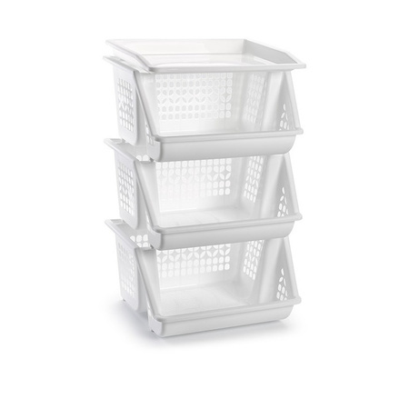 3x White storage crates/cabinets/organizers 62 cm