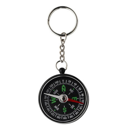 40x Key ring with compass 4 cm