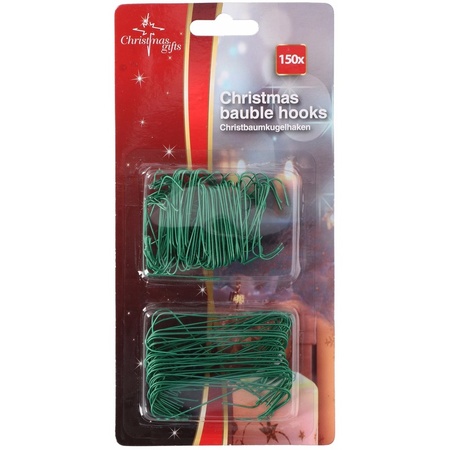 450x Groene kerstbalhaakjes/kerstboomhaakjes 6,3 cm