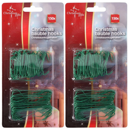 450x Groene kerstbalhaakjes/kerstboomhaakjes 6,3 cm