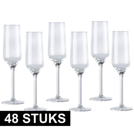 48x Champagneglas/glazen 22 centiliter