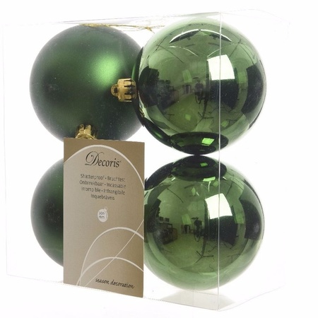 Kerstversiering kunststof kerstballen mix donkerrood/donkergroen 6-8-10 cm pakket van 44x stuks