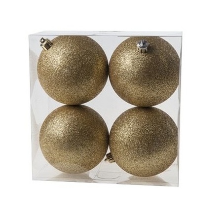 Christmas baubles set gold 6 - 8 - 10 cm - package 40x pieces