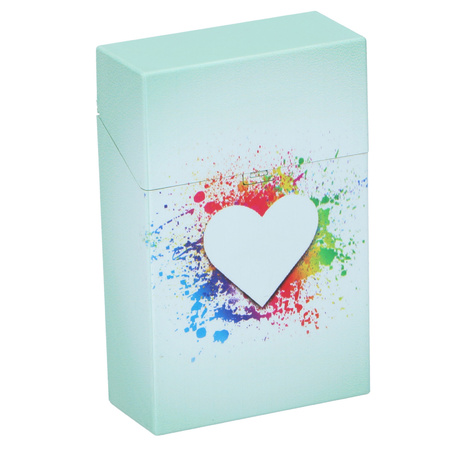 4x Plastic cigarette boxes hearts print