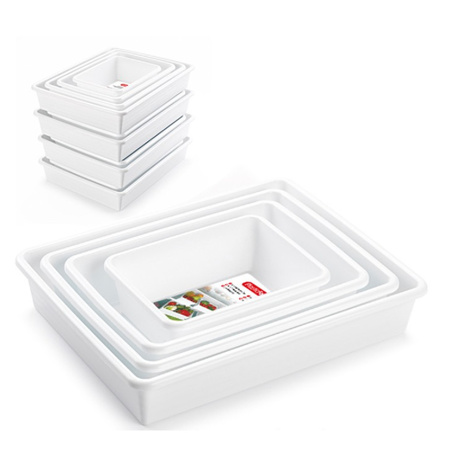 4x Storage trays/organizers for fridge white