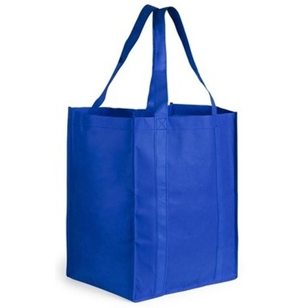 4x stuks boodschappen tas/shopper blauw 38 cm