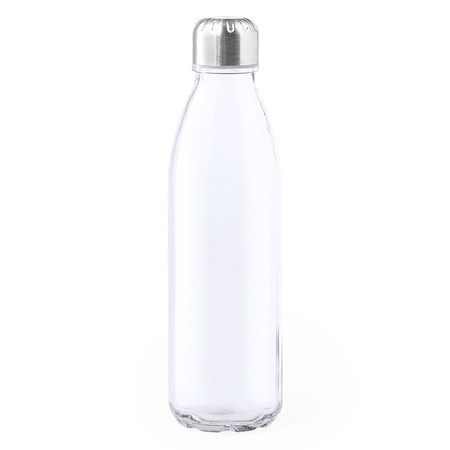 4x Stuks glazen waterfles/drinkfles transparant met Rvs dop 500 ml