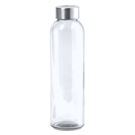 4x Stuks glazen waterfles/drinkfles transparant met Rvs dop 550 ml
