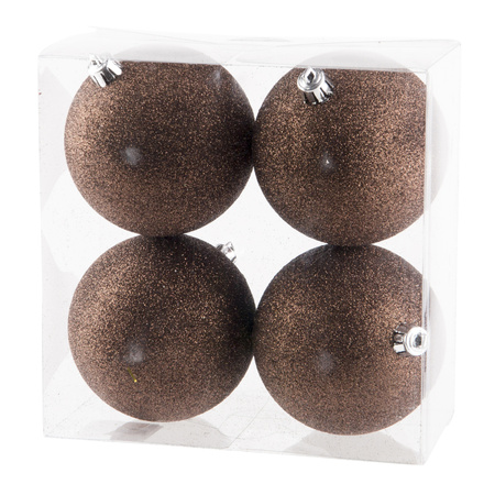 Christmas baubles set darkbrown 6 - 8 - 10 cm - package 62x pieces
