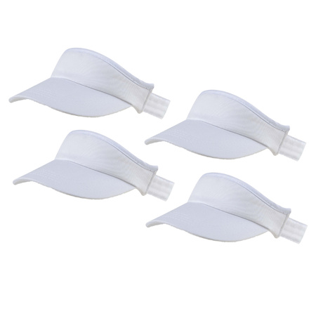 4x pieces white sunvisor hat for adults