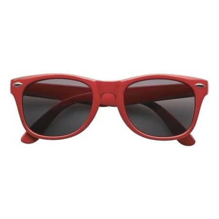 4x stuks zonnebril rood plastic montuur voor volwassenen