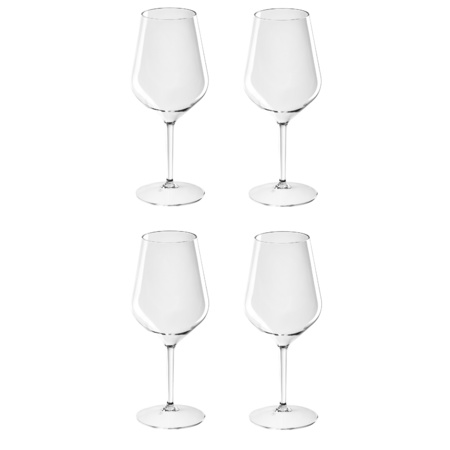 4x Witte of rode wijn wijnglazen 47 cl/470 ml van onbreekbaar kunststof