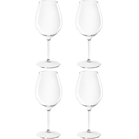 4x Witte of rode wijn wijnglazen 51 cl/510 ml van onbreekbaar transparant kunststof