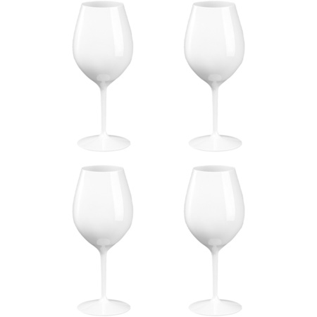 4x Witte of rode wijn wijnglazen 51 cl/510 ml van onbreekbaar wit kunststof