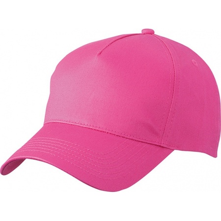 5-panel baseball petjes /caps in de kleur fuchsia roze voor volwassenen