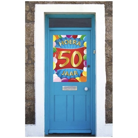 50 jaar mega deurposter 59 x 84 cm leeftijd verjaardag feestartikelen