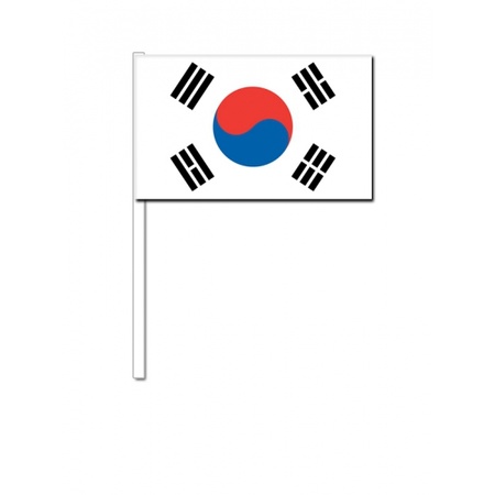50 Zuid Koreaanse zwaaivlaggetjes 12 x 24 cm
