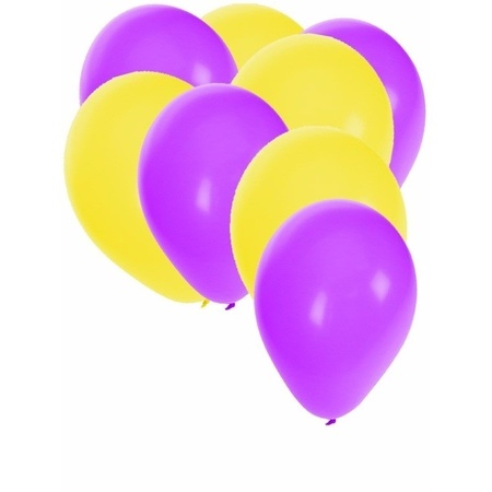 50x balloons purple and yellow