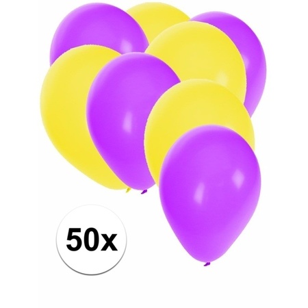 50x balloons purple and yellow