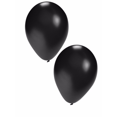 50x party ballonnen zwart van 27 cm