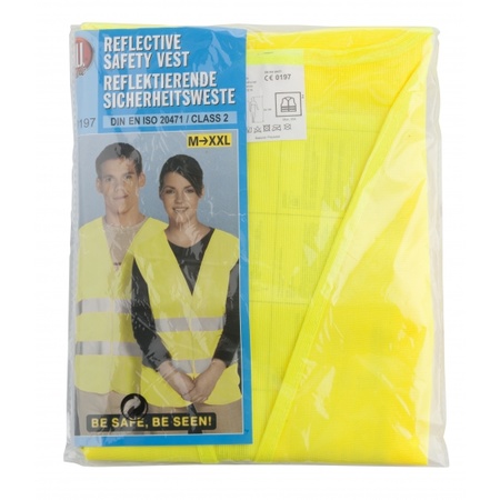 50x Safety vest yellow for adults