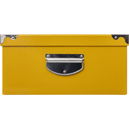 5Five Opbergdoos/box - 4x - geel - L48 x B3.5 x H16 cm - Stevig karton - Yellowbox