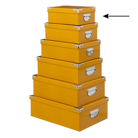 5Five Opbergdoos/box - geel - L28 x B19.5 x H11 cm - Stevig karton - Yellowbox