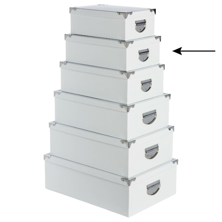 5Five Opbergdoos/box - wit - L32 x B21.5 x H12 cm - Stevig karton - Whitebox