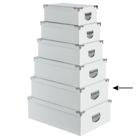 5Five Opbergdoos/box - wit - L44 x B31 x H15 cm - Stevig karton - Whitebox