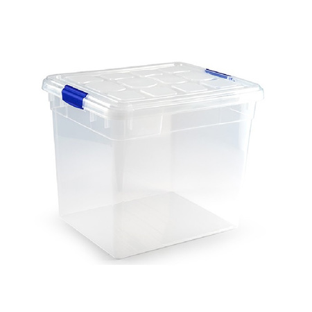 5x Opslagbakken/organizers met deksel 35 liter transparant