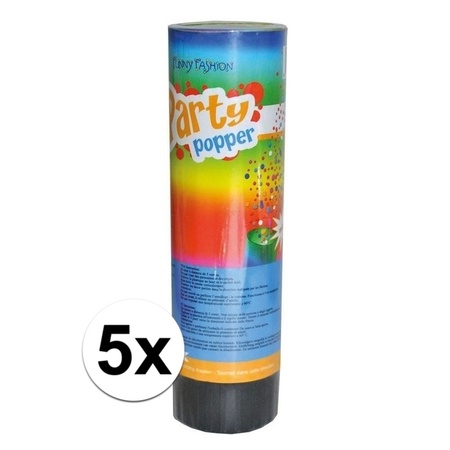 5x Party popper confetti 15 cm