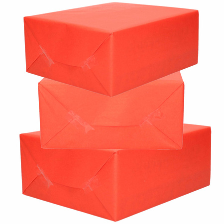 5x Rollen kraft inpakpapier rood 200 x 70 cm